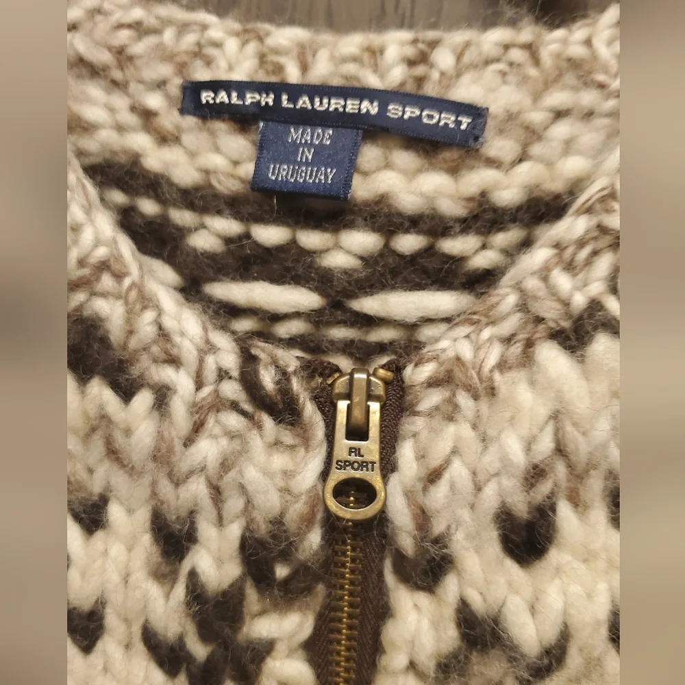 Vintage Ralph Lauren Hand Knit Sweater Vest Wool Ski Native American Cohican M - Picture 3 of 8